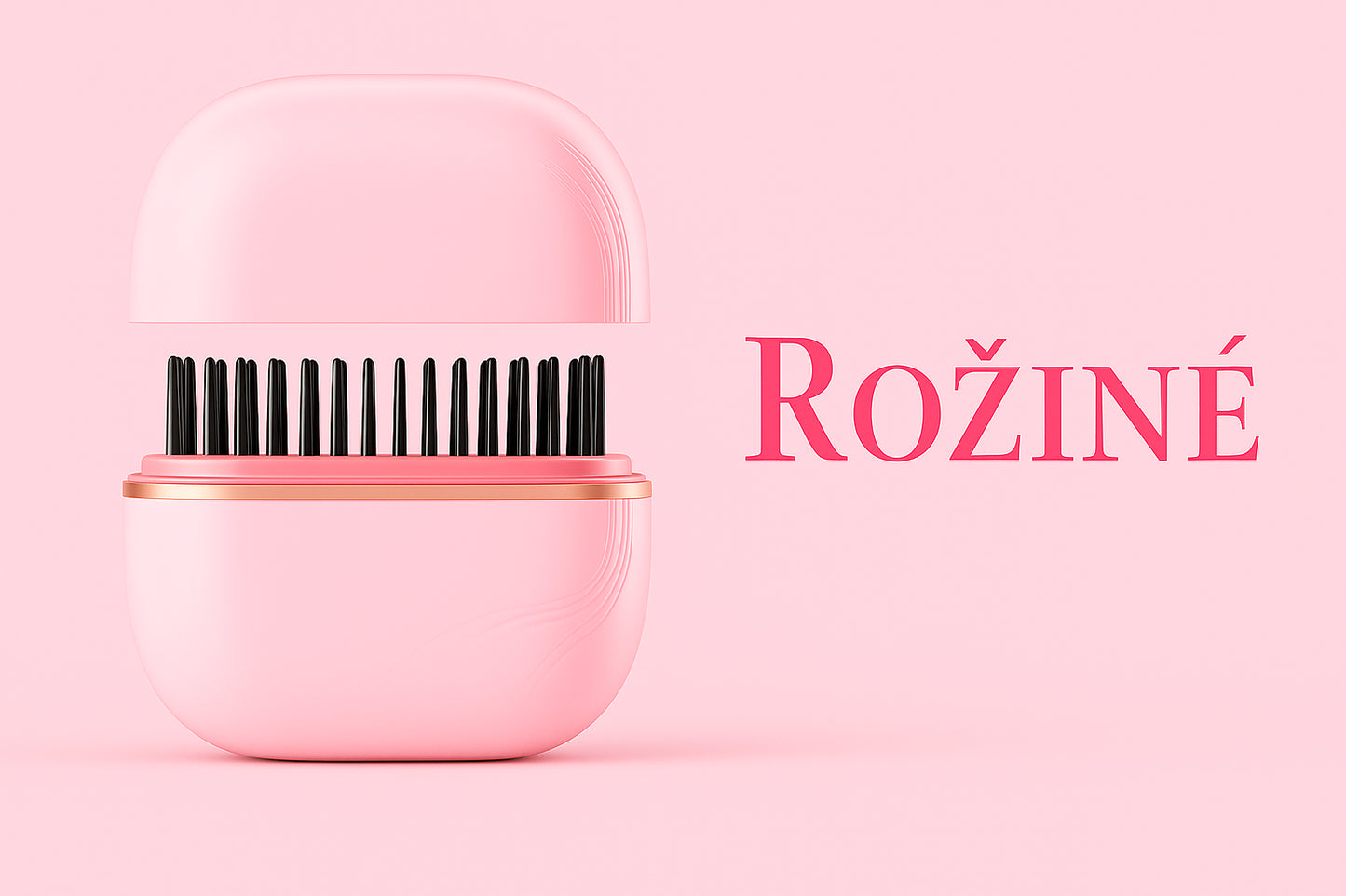 Rožinis nešiojamas plaukų tiesintuvas